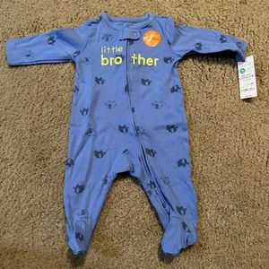 3 Month Carter’s Little Brother Long-Sleeve Zip-Up Footie- Brand New w Tags